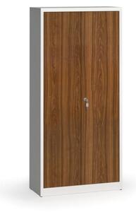 Zvárané skrine s lamino dverami, 1950 x 920 x 400 mm, RAL 7035/orech