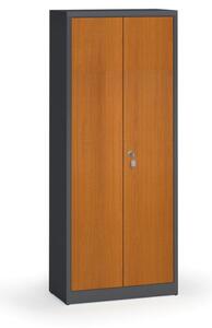 Zvárané skrine s lamino dverami, 1950 x 800 x 400 mm, RAL 7016/čerešňa