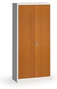 Zvárané skrine s lamino dverami, 1950 x 920 x 400 mm, RAL 7035/čerešňa