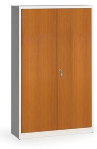 Zvárané skrine s lamino dverami, 1950 x 1200 x 400 mm, RAL7035/čerešňa