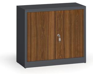 Zvárané skrine s lamino dverami, 800 x 920 x 400 mm, RAL 7016/orech