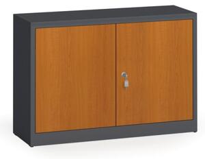 Zvárané skrine s lamino dverami, 800 x 1200 x 400 mm, RAL 7016/čerešňa