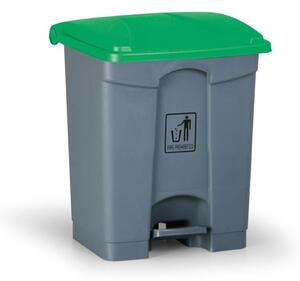 Pedálový viacúčelový odpadkový kôš na triedenie odpadu, 45 l, 390 x 360 x 590 mm, zelená