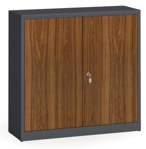 Zvárané skrine s lamino dverami, 1150 x 1200 x 400 mm, RAL 7016/orech