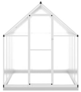 Skleník so základovým rámom strieborný 224x169x202 cm hliník