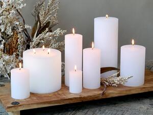 Biela široká sviečka Rustic pillar white - Ø 7*10cm/ 40h - Chic Antique
