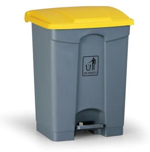 Nášľapný viacúčelový kôš na odpadky 68 litrov, 480 x 330 x 560 mm, žltá
