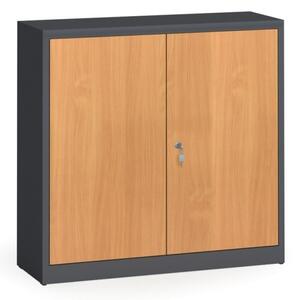 Zvárané skrine s lamino dverami, 1150 x 1200 x 400 mm, RAL 7016/orech