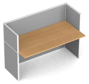 Rovný kancelársky pracovný stôl PRIMO s paravánmi, nástenka, 1 miesto, čerešňa