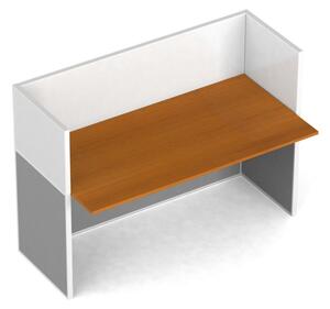 Rovný kancelársky pracovný stôl PRIMO s paravánmi, magnetická tabuľa, 1 miesto, čerešňa