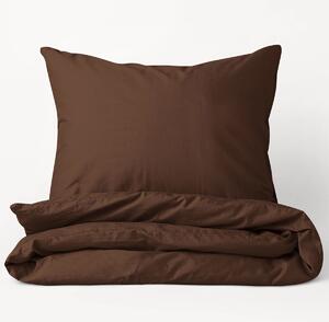 Goldea bavlnené posteľné obliečky - tmavo hnedé 140 x 200 a 70 x 90 cm