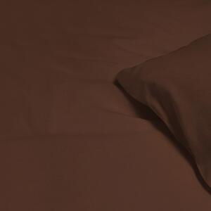 Goldea bavlnené posteľné obliečky - tmavo hnedé 140 x 220 a 70 x 90 cm
