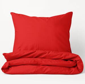 Goldea bavlnené posteľné obliečky - červené 140 x 220 a 70 x 90 cm