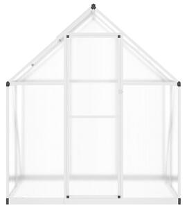 Skleník so základovým rámom strieborný 169x114x195 cm hliník