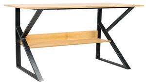 KONDELA Písací stôl s policou, buk/čierna, TARCAL 100