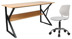 Tempo Kondela Písací stôl s policou, buk/čierna, TARCAL 100