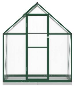 Skleník so základovým rámom zelený 169x58x202 cm hliník
