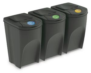 Kôš na triedený odpad Sortibox 25 l, 3 ks, sivá IKWB20S3 405u