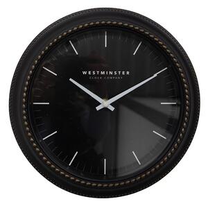 Čierne antik nástenné hodiny Westminster - Ø 28*5 cm / 1*AA - Clayre & Eef