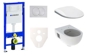 Cenovo zvýhodnený závesný WC set Geberit do ľahkých stien / predstenová montáž + WC Geberit Selnova SIKOGES6S7