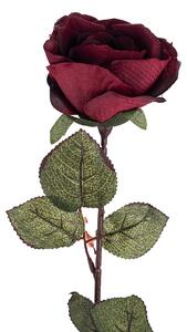 Umelá kvetina Ruža veľkokvetá 72 cm, vínová