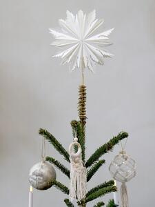 Krémová papierová hviezda na špičku stromčeka v darčekovej krabičke - 20*7cm - Chic Antique