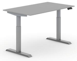 Výškovo nastaviteľný stôl PRIMO ADAPT, elektrický, 1400 x 800 x 735-1235 mm, sivá, sivá podnož