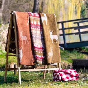 Červeno-biela obojstranný károvaný pléd Caro XL - 150*200 cm - Mars & More