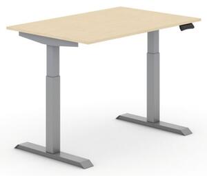 Výškovo nastaviteľný stôl PRIMO ADAPT, elektrický, 1200 x 800 x 735-1235 mm, breza, sivá podnož