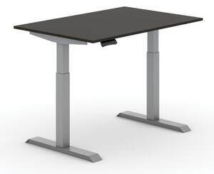 Výškovo nastaviteľný stôl PRIMO ADAPT, elektrický, 1200 x 800 x 735-1235 mm, wenge, sivá podnož