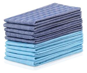 Súprava 10 modro-tyrkysových bavlnených utierok DecoKing Louie, 50 x 70 cm