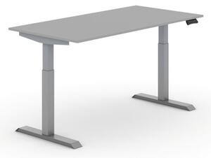 Výškovo nastaviteľný stôl PRIMO ADAPT, elektrický, 1600 x 800 x 735-1235 mm, sivá, sivá podnož
