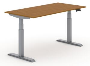 Výškovo nastaviteľný stôl PRIMO ADAPT, elektrický, 1600 x 800 x 625-1275 mm, čerešňa, sivá podnož