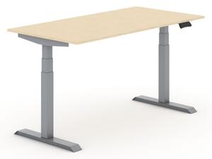 Výškovo nastaviteľný stôl elektrický PRIMO ADAPT, 1800 x 800 x 625-1275 mm, breza, sivá podnož