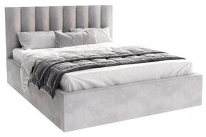 Luxusná posteľ COLORADO 140x200 s kovovým zdvižným roštom ŠEDÁ