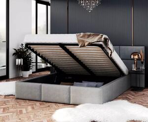 Luxusná posteľ DENVER 160x200 s kovovým zdvižným roštom šedá