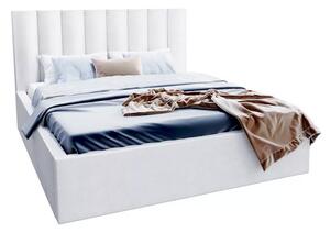 Luxusná posteľ COLORADO 160x200 s kovovým zdvižným roštom BIELA