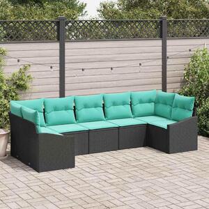Maison Exclusive – Sedacia súprava, 7 kusov, čierna [syntetický materiál]: Polyratan