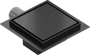 Mexen Flat nerezová podlahová vpusť 12x12 cm, čierna, 1710012