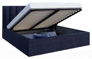 Luxusná posteľ COLORADO 180x200 s kovovým zdvižným roštom modrá