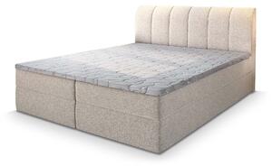 Čalúnená boxspring manželská posteľ Cevano 160x200 - krémová