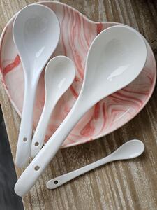 Prírodne biela porcelánová lyžička Lilli - 15*4*2 cm - Clayre & Eef