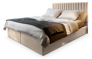 Manželská boxspring posteľ s úložným priestorom Murlo 140x200 - béžová