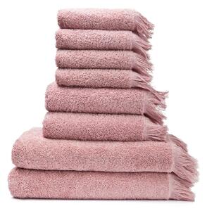 Sada 6 ružových uterákov a 2 osušiek zo 100 % bavlny Selection