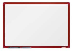 Biela magnetická popisovacia tabuľa boardOK, 600 x 900 mm, červený rám