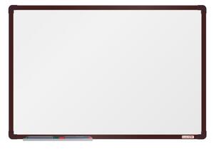 Biela magnetická popisovacia tabuľa boardOK, 600 x 900 mm, hnedý rám