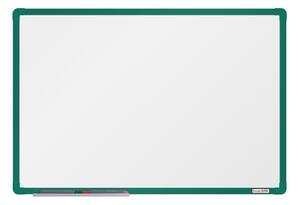 Biela magnetická popisovacia tabuľa boardOK, 600 x 900 mm, zelený rám