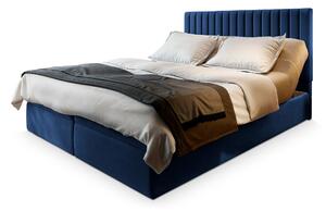 Manželská boxspring posteľ s úložným priestorom Murlo 160x200 - kráľovská modrá