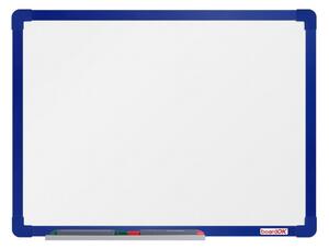 Biela magnetická popisovacia tabuľa boardOK 600 x 450 mm, modrý rám
