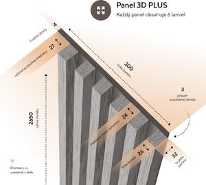 Lamely 3D Stenová lamela 3D PLUS - Lamela Kašmír + MDF doska Čierna